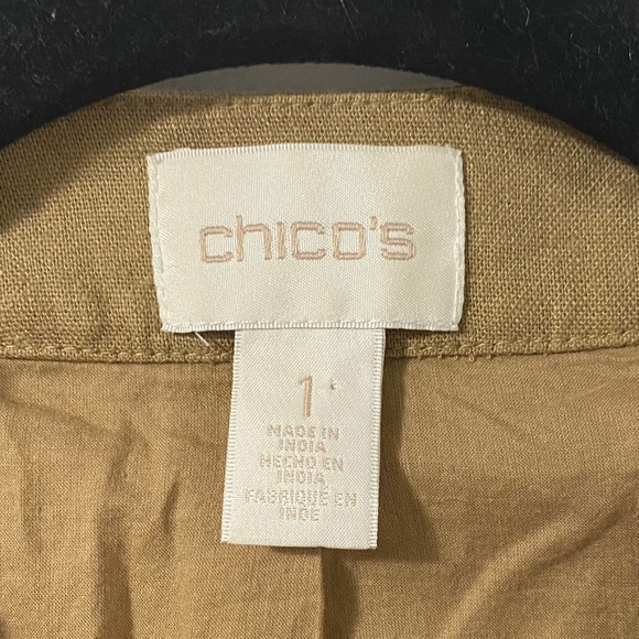 Chico’s Brown & Yellow Embroidered Blazer - Picture 4 of 7